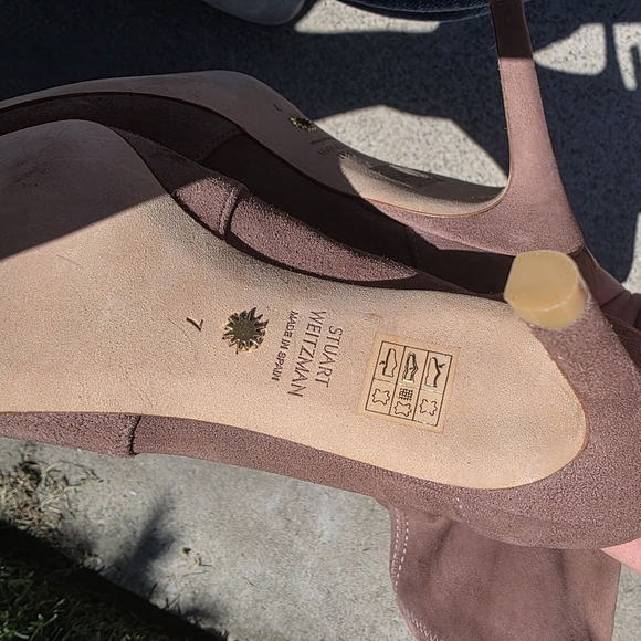 EUC Stuart Weitzman Brown Pointed Toe High Heel Suede Sock Boots Size 7 - Picture 15 of 16
